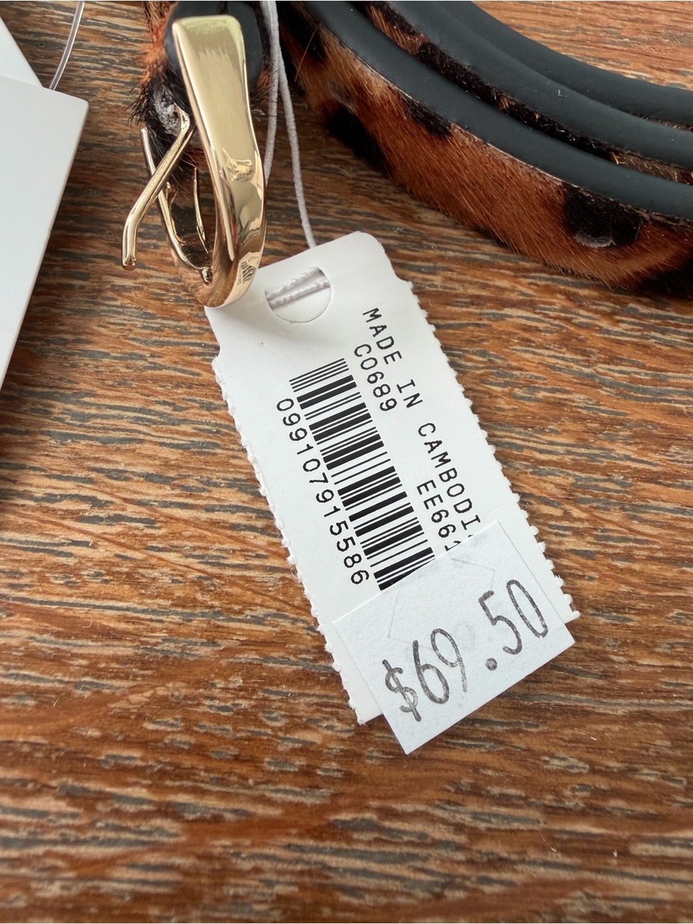 NWT J.Crew Skinny Leopard Calf Hair Belt Womens M/L Medium Large Preppy Classic - Picture 6 of 6